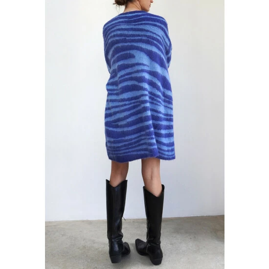 Religion Blue Oversized Knit Tunic Dress 4 Religion Blue Oversized Knit Tunic Dress - Image 4