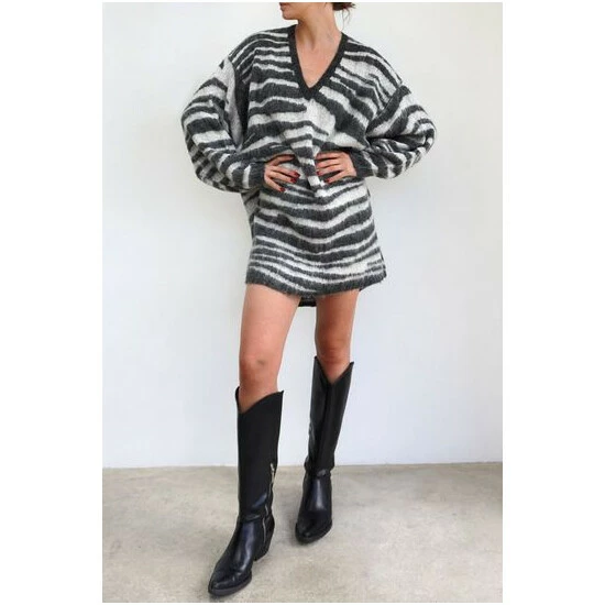 Religion Blue Oversized Knit Tunic Dress 8 Religion Blue Oversized Knit Tunic Dress - Image 8