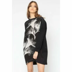 Religion Black Sweat Style Tunic Dress