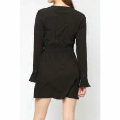 Religion Black Faux Wrap Dress In Light Crepe With Stud Detail -Religion Shop unnamed file 140