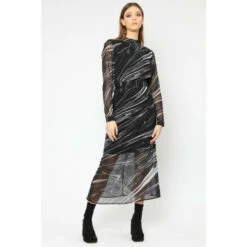 Religion Black Open Back Midi Dress