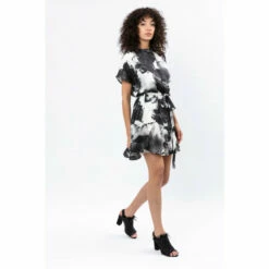 Religion Grey The Amber Mini Shirt Dress With A Full Skirt And A Tie Waist -Religion Shop unnamed file 216