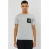 Religion Grey Regular Fit T-Shirt With Taslon Zip Pocket