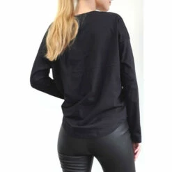 Religion Black Long Sleeve Constant Jersey Top With Embroidered Skull Artwork -Religion Shop unnamed file 265