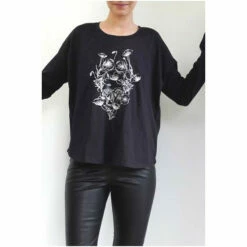 Religion Black Long Sleeve Constant Jersey Top With Embroidered Skull Artwork -Religion Shop unnamed file 267