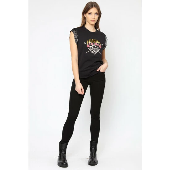unnamed-file-274.jpg Religion Black Heart Tee With Rock Graphic And Embellished Sleeves -Religion Shop unnamed file 274