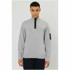 Religion Grey Half Zip Knit With Exposed Half Zip -Religion Shop unnamed file 283