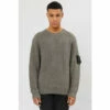 Religion Green Chunky Knit Jumper With Zip Pocket On Arm