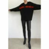 Religion Black Black Slogan Jumper With Rebel Heart