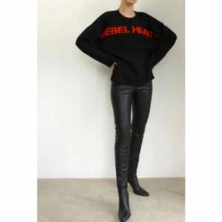 Religion Black Black Slogan Jumper With Rebel Heart -Religion Shop unnamed file 302