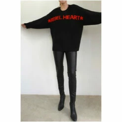 Religion Black Black Slogan Jumper With Rebel Heart -Religion Shop unnamed file 305