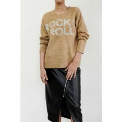 Religion Brown Camel Slogan Jumper With Rock N Roll -Religion Shop unnamed file 319