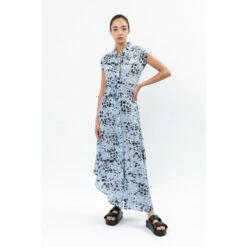 Religion Blue Animal Print Alliance Maxi Sleeveless Shirt Dress -Religion Shop unnamed file 325