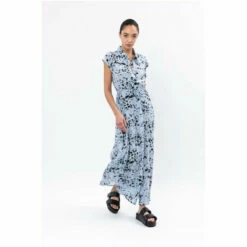 Religion Blue Animal Print Alliance Maxi Sleeveless Shirt Dress -Religion Shop unnamed file 328