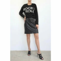 Religion Black Black Slogan Jumper With Rock N Roll