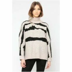 Religion Black Large Abstract Jaquard Stripe Cherish Polo Jumper -Religion Shop unnamed file 495