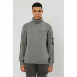 Religion Grey Chunky Roll Neck Knit -Religion Shop unnamed file 500