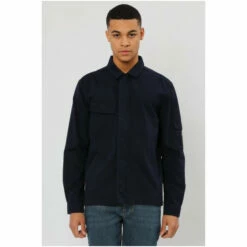 Religion Blue Classic Shirt With Chest Pocket And Front Zip Closure -Religion Shop unnamed file 542