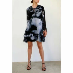 Religion Black A Line Ashley Tunic Dress With Frill Hem In Abstract Cloud Print 4 Religion Black A Line Ashley Tunic Dress With Frill Hem In Abstract Cloud Print -Religion Shop unnamed file 55