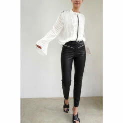 Religion Black Steel Faux Skinny Leather Leggings With Zip Details -Religion Shop unnamed file 552
