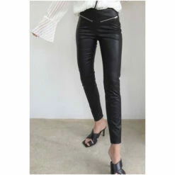 Religion Black Steel Faux Skinny Leather Leggings With Zip Details -Religion Shop unnamed file 553