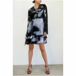 Religion Black A Line Ashley Tunic Dress With Frill Hem In Abstract Cloud Print 5 Religion Black A Line Ashley Tunic Dress With Frill Hem In Abstract Cloud Print -Religion Shop unnamed file 56