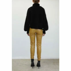 Alternative view of Religion Brown Faux Leather Slim Zip Detail Trousers