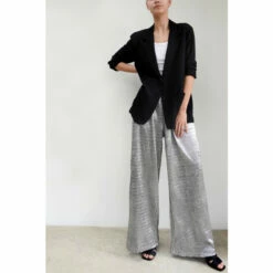 Religion Brown Metallic Wide Leg Grascious Trouser