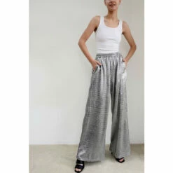 Alternative view of Religion Brown Metallic Wide Leg Grascious Trouser