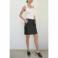 Religion Black Faux Leather Mini Skirt With Zip Pockets -Religion Shop unnamed file 661