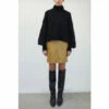 Religion Mustard Faux Leather Mini Skirt With Zip Pockets