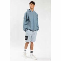 Religion Blue Over-Sized Fit Hoodie With Half Zip And Side Zip Detail -Religion Shop unnamed file 690