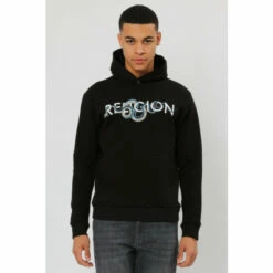 Religion Black Brushed Back Sweat Hoodie