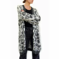 Religion Grey Long Line Knitted Cardigan In Fluffy Animal Jacquards 10 Religion Grey Long Line Knitted Cardigan In Fluffy Animal Jacquards -Religion Shop unnamed file 734