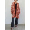 Religion Orange Long Line Knitted Cardigan In Fluffy Animal Jacquards