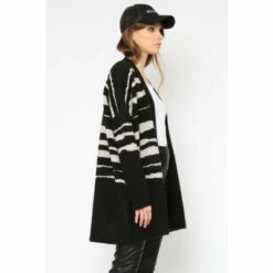 Religion Black Large Abstract Jaquard Stripe Cherish Cardigan -Religion Shop unnamed file 756
