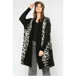 Religion Brown Long Line Soft Cotton Glitch Cardigan With Animal Pattern -Religion Shop unnamed file 764
