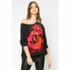 Religion Red Bold Red Strike Batwing Top