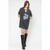 Religion Black Heart Tee Dress With Sequin Embellishment