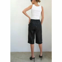 Religion Black Faux Leather Tailored Shorts With Pocket Details -Religion Shop unnamed file 804