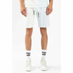 Religion White Relaxed Fit Shorts With Printed Branding And Patch.