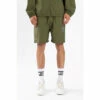 Religion Green Easy Fit Shorts With Patch Detail And Elasticated Waist.