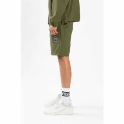 Religion Green Easy Fit Shorts With Patch Detail And Elasticated Waist. -Religion Shop unnamed file 819