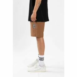 Religion Brown Easy Fit Shorts With Patch Detail And Elasticated Waist. -Religion Shop unnamed file 828