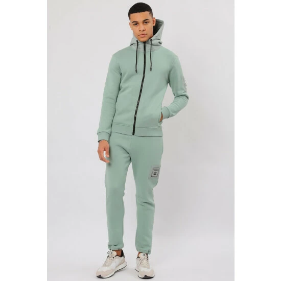 Religion Green Relaxed Fit Brushed Back Zip Through Sweat 4 Religion Green Relaxed Fit Brushed Back Zip Through Sweat - Image 4