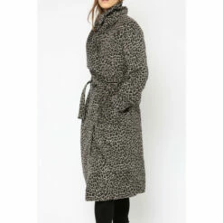 Religion Brown Leopard Printed Ultra Wool Mix Coat With Large Collar And Belt -Religion Shop unnamed file 873
