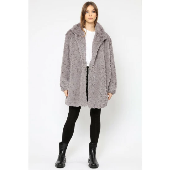 Religion Grey Super Soft And Fluffy Silent Fur Coat 1 Religion Grey Super Soft And Fluffy Silent Fur Coat