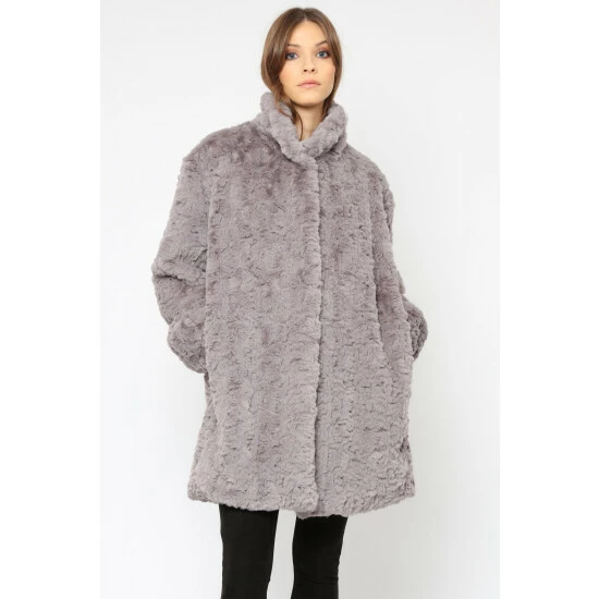 Religion Grey Super Soft And Fluffy Silent Fur Coat 4 Religion Grey Super Soft And Fluffy Silent Fur Coat - Image 4