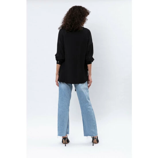 Religion Black Utility Style Belted Jacket With Studs 5 Religion Black Utility Style Belted Jacket With Studs - Image 5