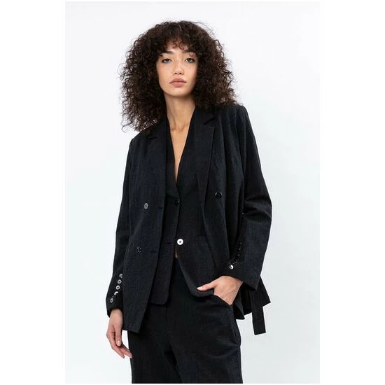 Religion Black Belted Double Breasted Dash Blazer 1 Religion Black Belted Double Breasted Dash Blazer